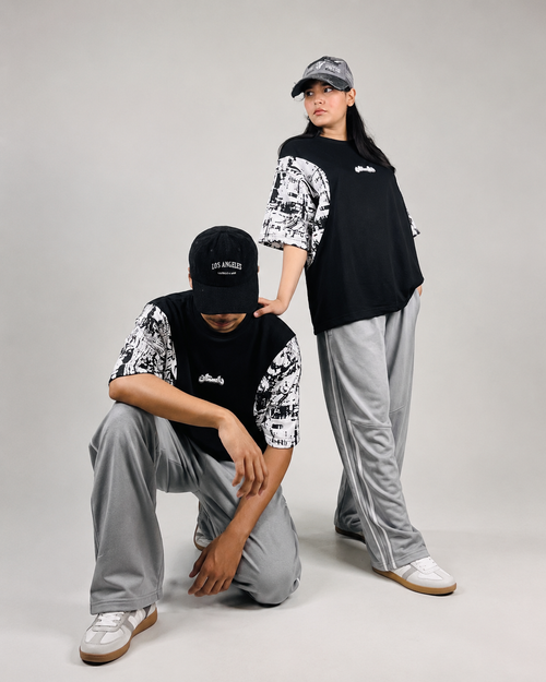 Oversized Printed Shirt With Graphics Sleeves