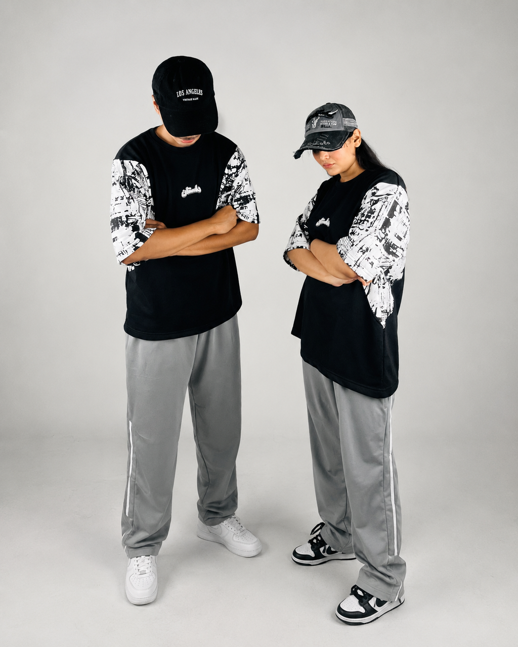 Oversized Printed Shirt With Graphics Sleeves